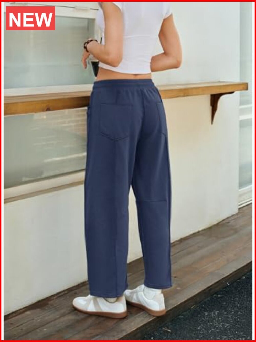 Baggy Wide Leg Palazzo Pants with Drawstring and Pockets - Picture 5 of 7